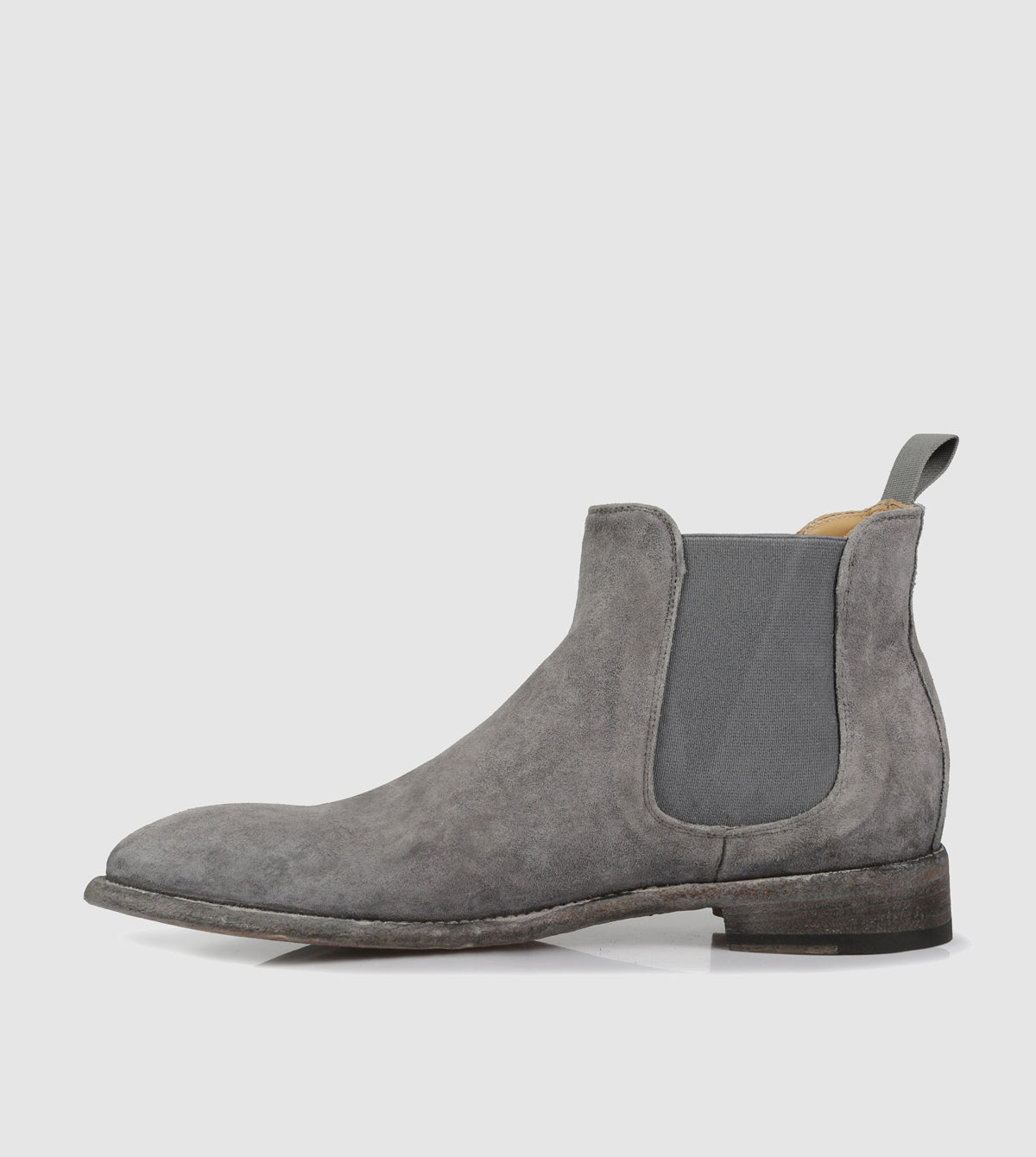 Gray suede chelsea hot sale boots mens